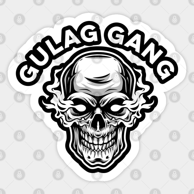 Gulag Gang Funny Video Games Smoking Skull Sticker by markz66